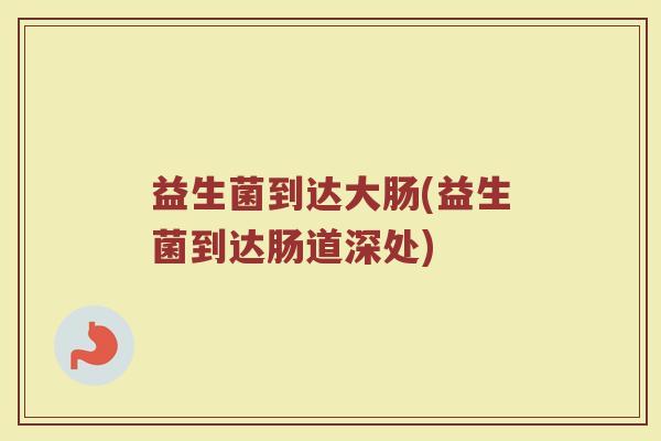 益生菌到达大肠(益生菌到达肠道深处) 益生菌到达大肠(益生菌到达肠道深处)