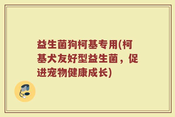 益生菌狗柯基专用(柯基犬友好型益生菌，促进宠物健康成长)