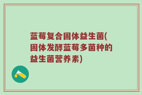 蓝莓复合固体益生菌(固体发酵蓝莓多菌种的益生菌营养素)
