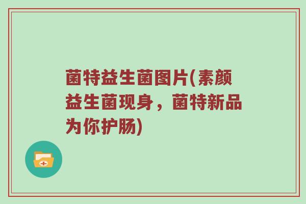 菌特益生菌图片(素颜益生菌现身，菌特新品为你护肠)