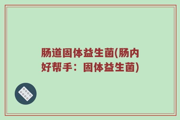 肠道固体益生菌(肠内好帮手:固体益生菌)