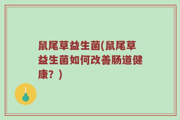 鼠尾草益生菌(鼠尾草益生菌如何改善肠道健康？)