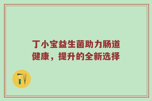 丁小宝益生菌助力肠道健康，提升的全新选择
