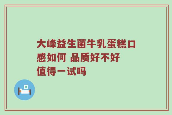 大峰益生菌牛乳蛋糕口感如何 品质好不好 值得一试吗