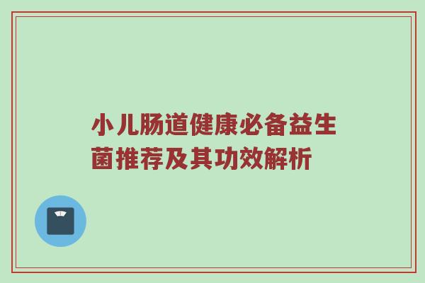 小儿肠道健康必备益生菌推荐及其功效解析
