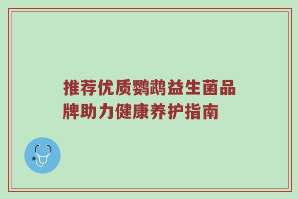 推荐优质鹦鹉益生菌品牌助力健康养护指南