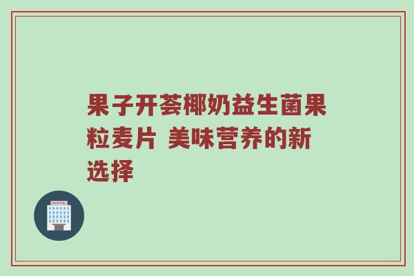 果子开荟椰奶益生菌果粒麦片 美味营养的新选择