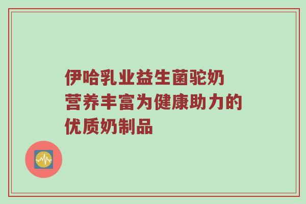 伊哈乳业益生菌驼奶 营养丰富为健康助力的优质奶制品