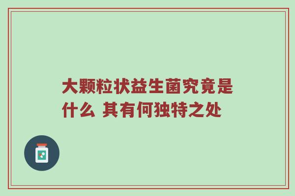 大颗粒状益生菌究竟是什么 其有何独特之处