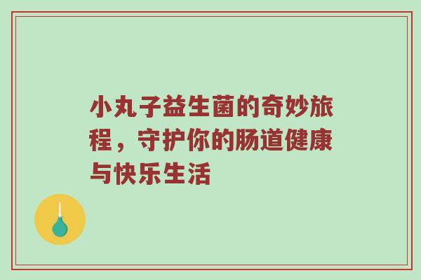 小丸子益生菌的奇妙旅程，守护你的肠道健康与快乐生活