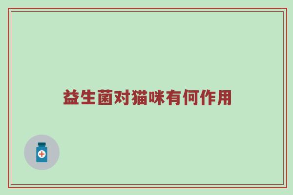 益生菌对猫咪有何作用