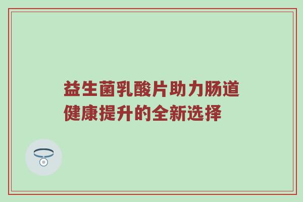 益生菌乳酸片助力肠道健康提升的全新选择