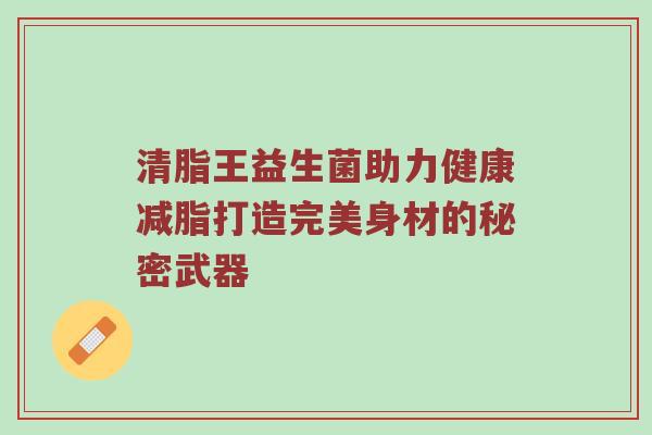 清脂王益生菌助力健康减脂打造完美身材的秘密武器
