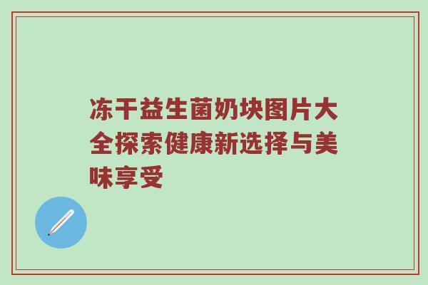 冻干益生菌奶块图片大全探索健康新选择与美味享受