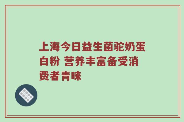 上海今日益生菌驼奶蛋白粉 营养丰富备受消费者青睐