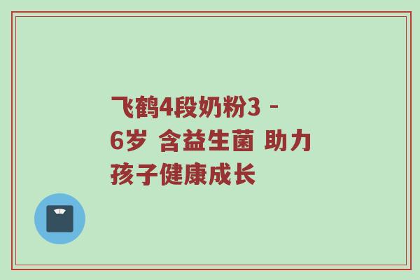 飞鹤4段奶粉3 - 6岁 含益生菌 助力孩子健康成长