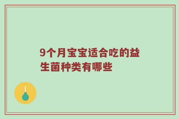 9个月宝宝适合吃的益生菌种类有哪些