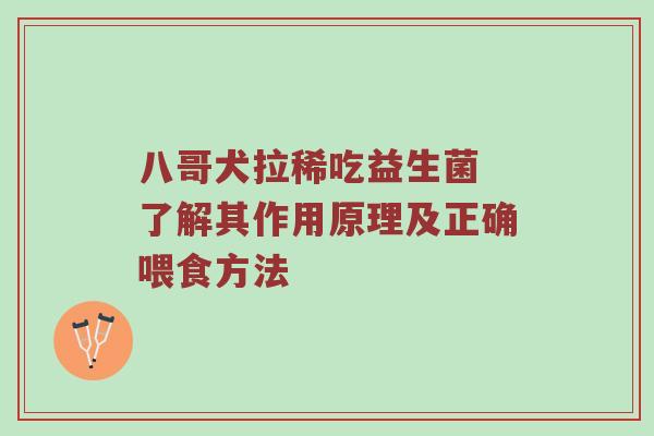 八哥犬拉稀吃益生菌 了解其作用原理及正确喂食方法