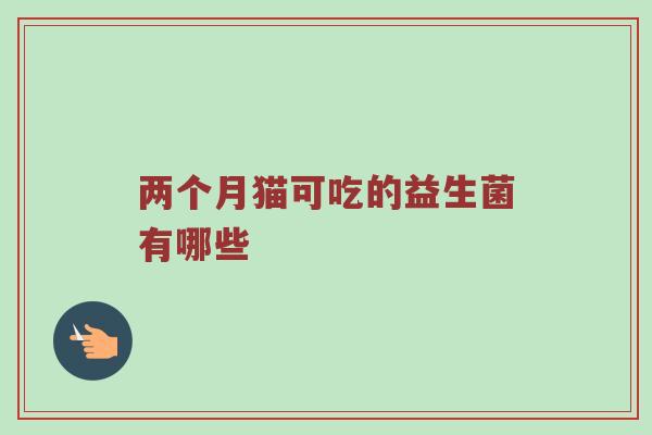 两个月猫可吃的益生菌有哪些