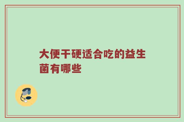 大便干硬适合吃的益生菌有哪些
