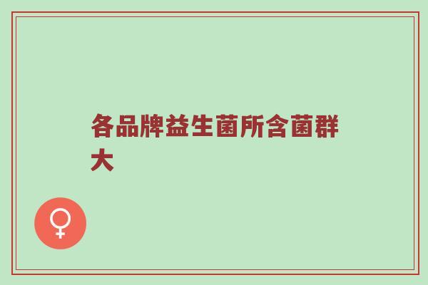 各品牌益生菌所含菌群大