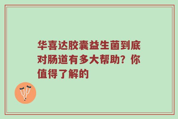 华喜达胶囊益生菌到底对肠道有多大帮助？你值得了解的