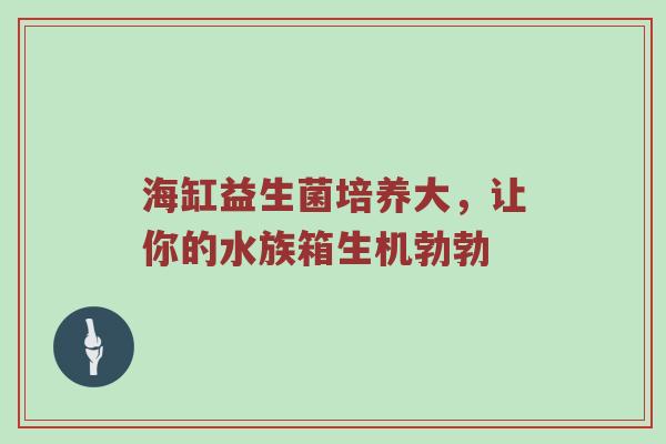 海缸益生菌培养大，让你的水族箱生机勃勃