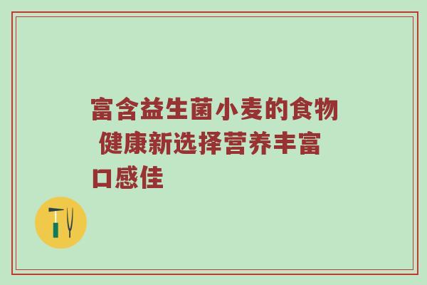 富含益生菌小麦的食物 健康新选择营养丰富口感佳