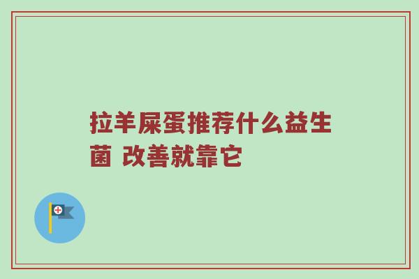 拉羊屎蛋推荐什么益生菌 改善就靠它