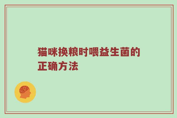 猫咪换粮时喂益生菌的正确方法
