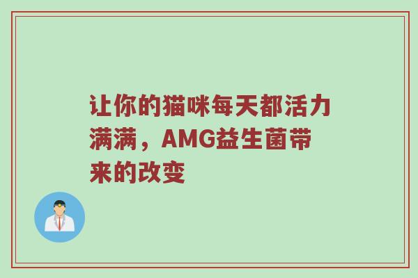 让你的猫咪每天都活力满满，AMG益生菌带来的改变