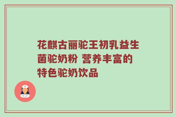花麒古丽驼王初乳益生菌驼奶粉 营养丰富的特色驼奶饮品
