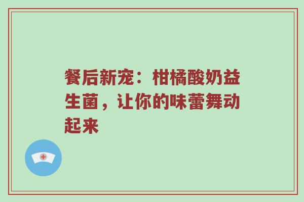 餐后新宠：柑橘酸奶益生菌，让你的味蕾舞动起来
